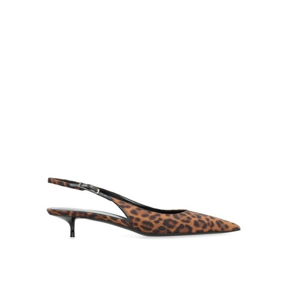 Saint Laurent Leopard Print Slingback Pumps With Adjustable Buckle - NWT - Picture 1 of 3